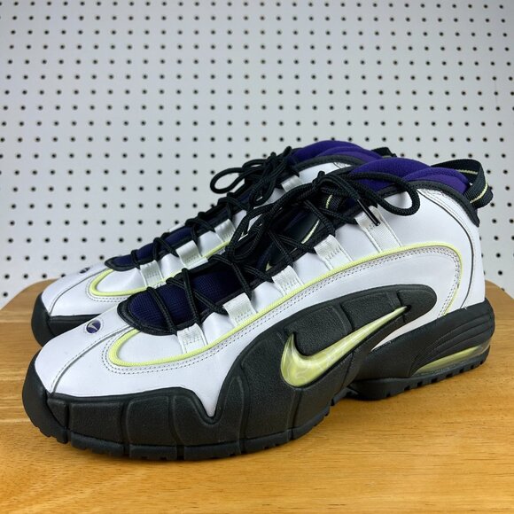 Size 14 Nike Air Max Penny Hardaway 1  White Lemon Twist Purple FZ4043-100 - Picture 1 of 7